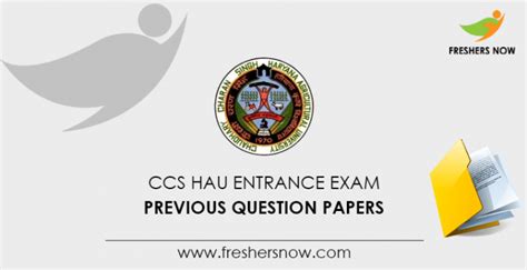 ccs hau entrance exam 2023|CCS HAU Entrance Exam Previous Question Papers PDF .